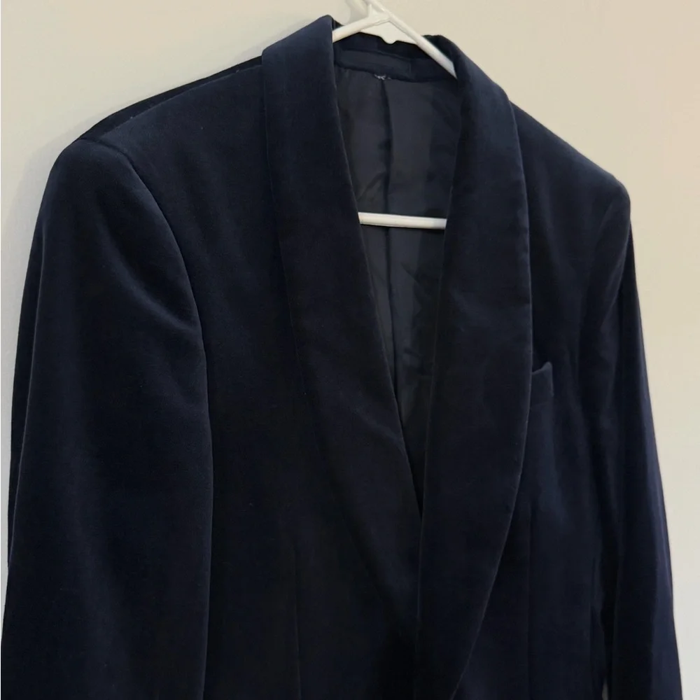 NWOT J Crew Ludlow Navy Blue Velvet Party Blazer Dinner Jacket Tuxedo 36R